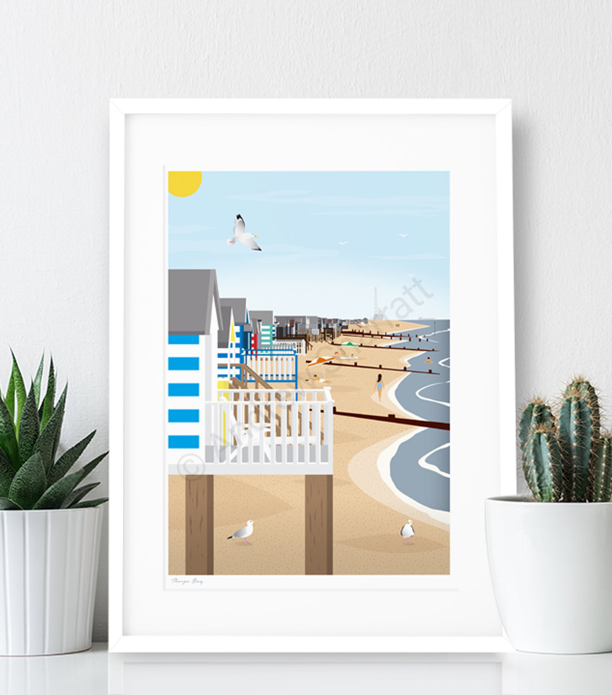 Thorpe Bay Beach Huts Poster Print