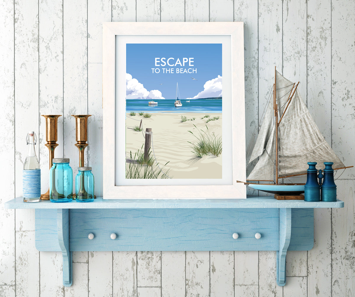 Escape to the Beach Travel Art Print