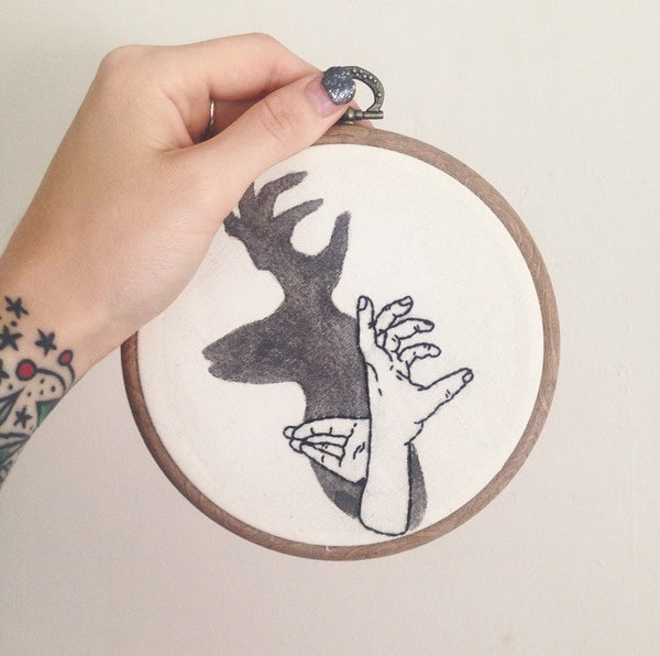 Stag hand shadow puppet - Wall hanging