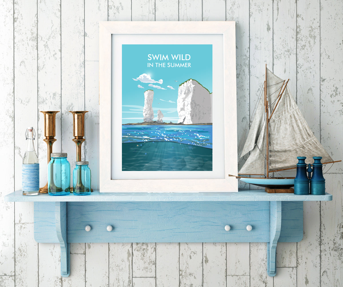Swim Wild Travel Art Print