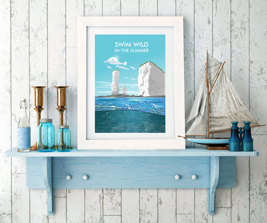 Swim Wild Travel Art Print