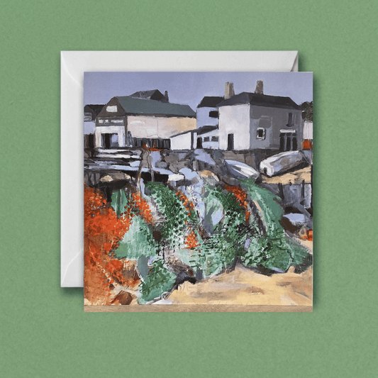 Fishing nets of Old Leigh Greetings Card