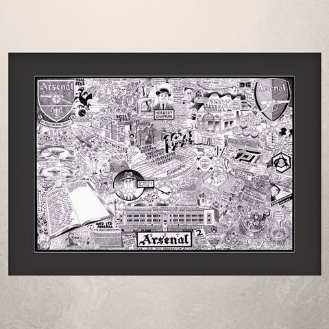 Arsenal FC Illustrated History print