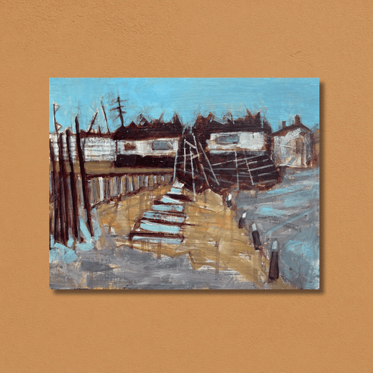 The sad remains of the Fisherman's co-op Original painting
