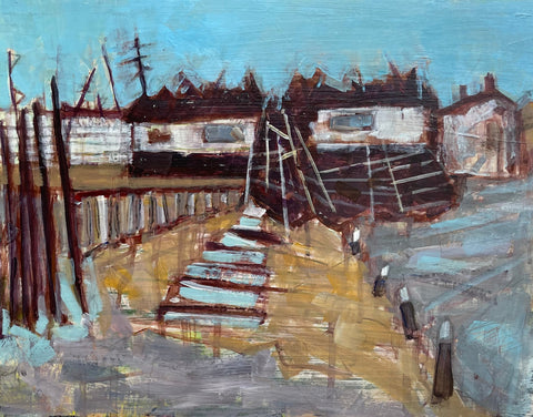 The sad remains of the Fisherman's co-op Original painting