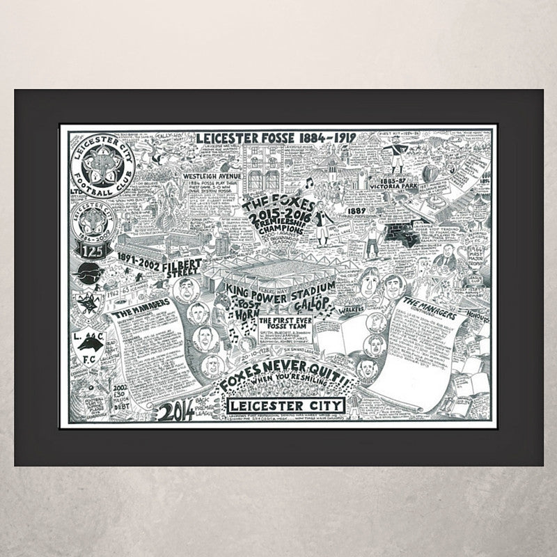 Leicester FC Illustrated History print