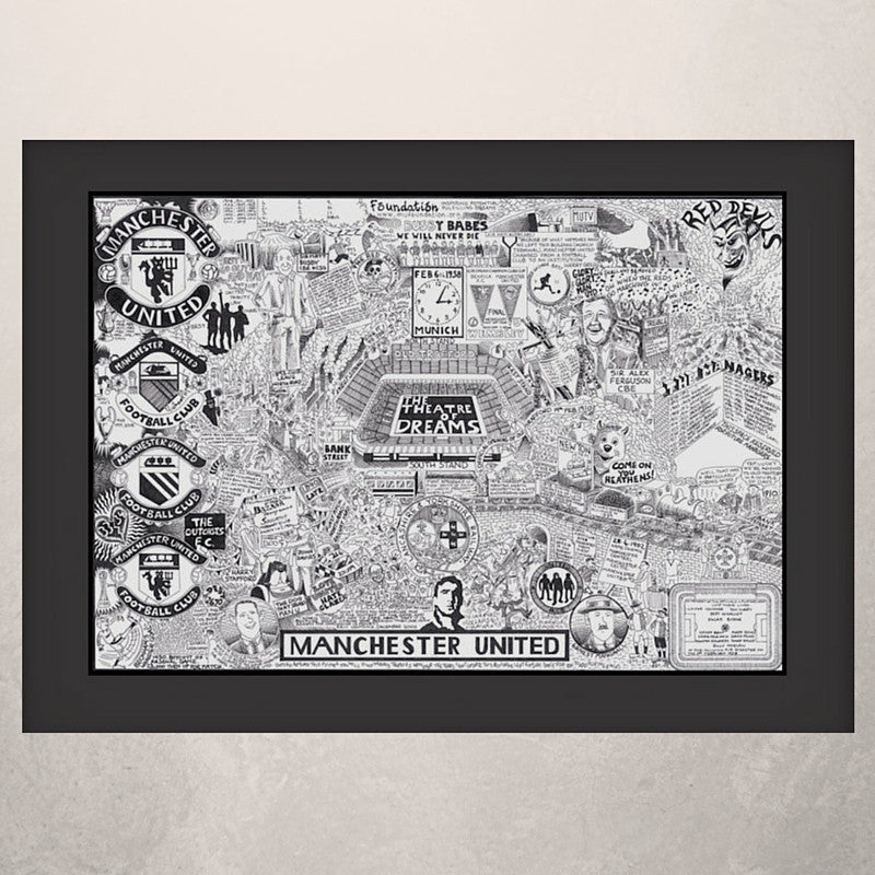 Manchester United FC Illustrated History print