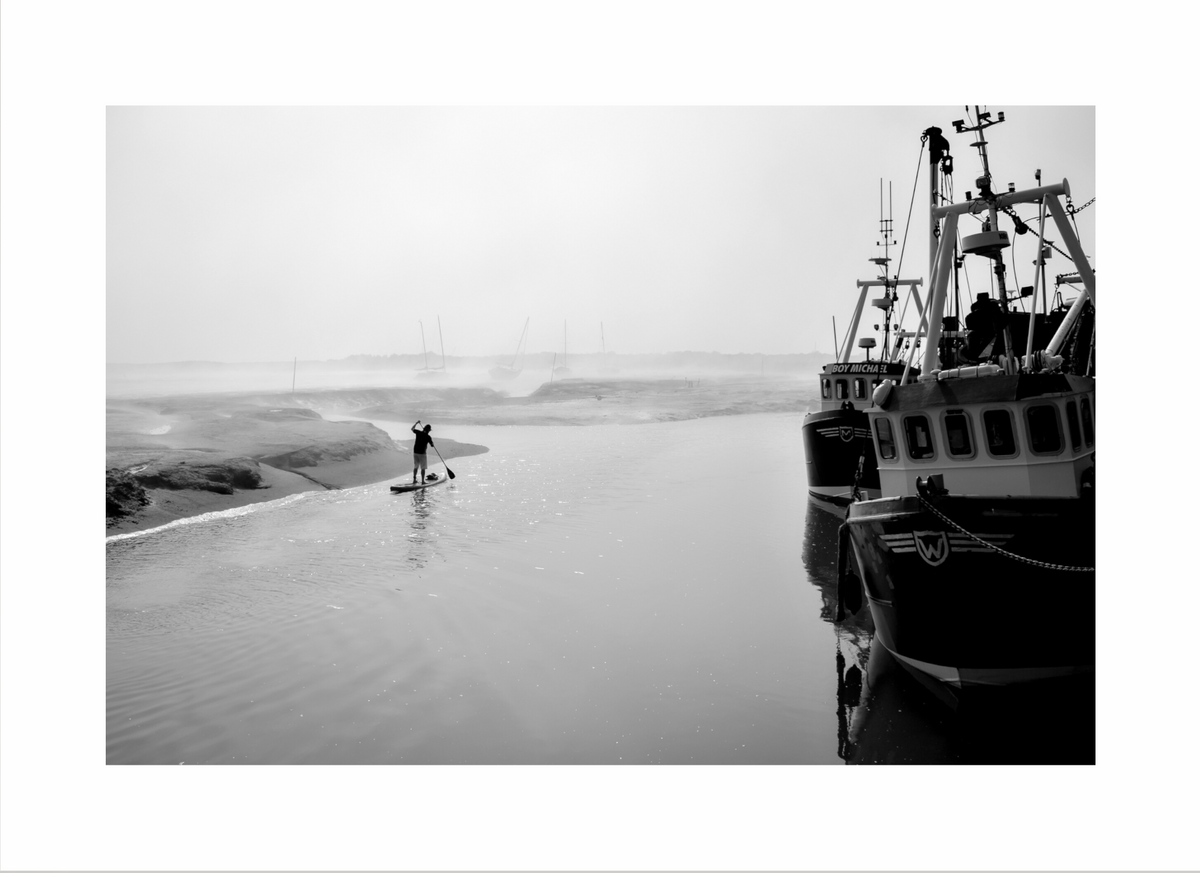 Paddle Boarder in the Mist Print