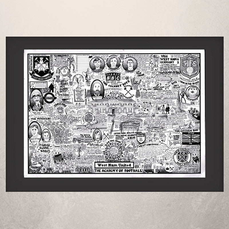 West Ham FC Illustrated History print