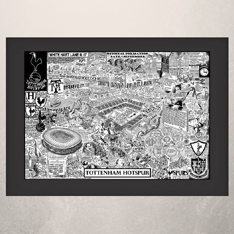 Tottenham FC Illustrated History print