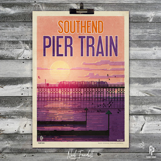 Southend Pier Train Poster