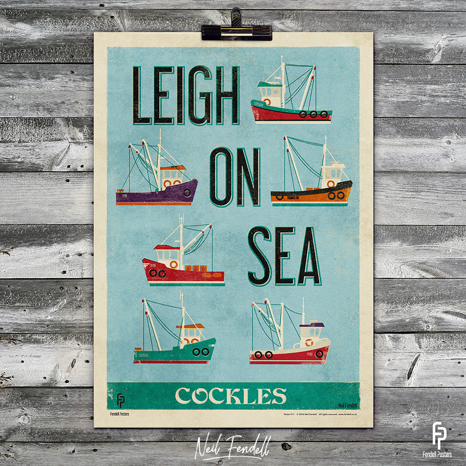 Leigh Fishing Trawlers Poster