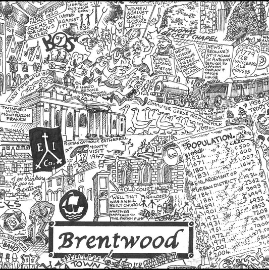 Brentwood Illustrated History print