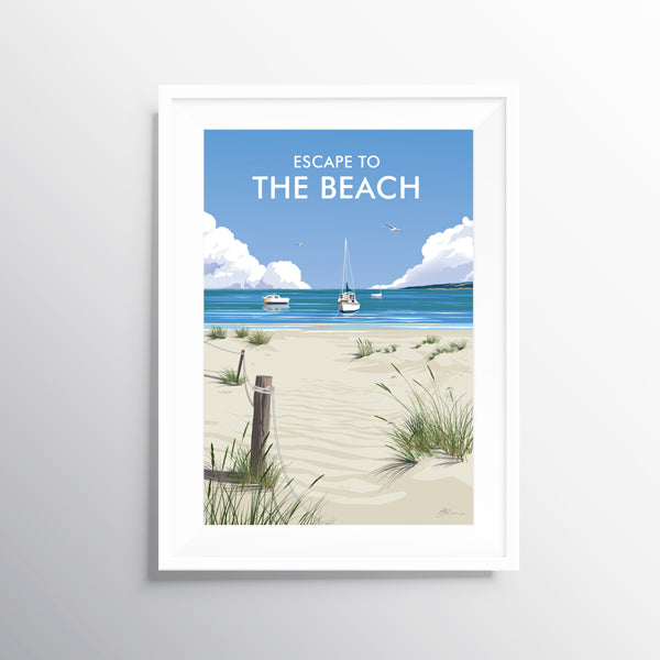 'Escape to the Beach' Travel Art Print