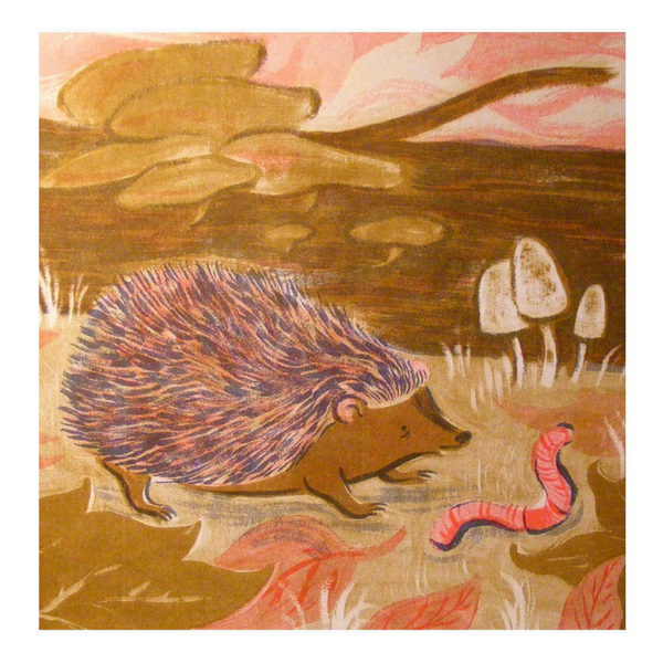 Hedgehog Risograph Print