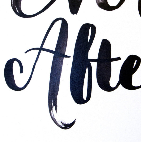 'Happily ever after' Brush lettering print