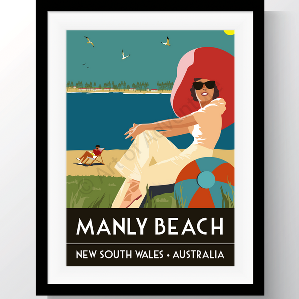 Manly Beach Poster Print