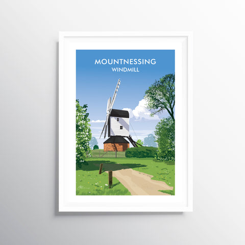 'Mountnessing Windmill' Travel Art Print