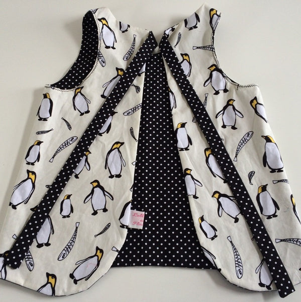 Funky Monkey Smock Dress - Penguins print