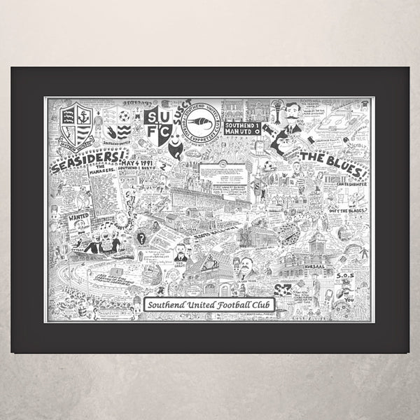 Southend United Football Club (SUFC) Illustrated History print