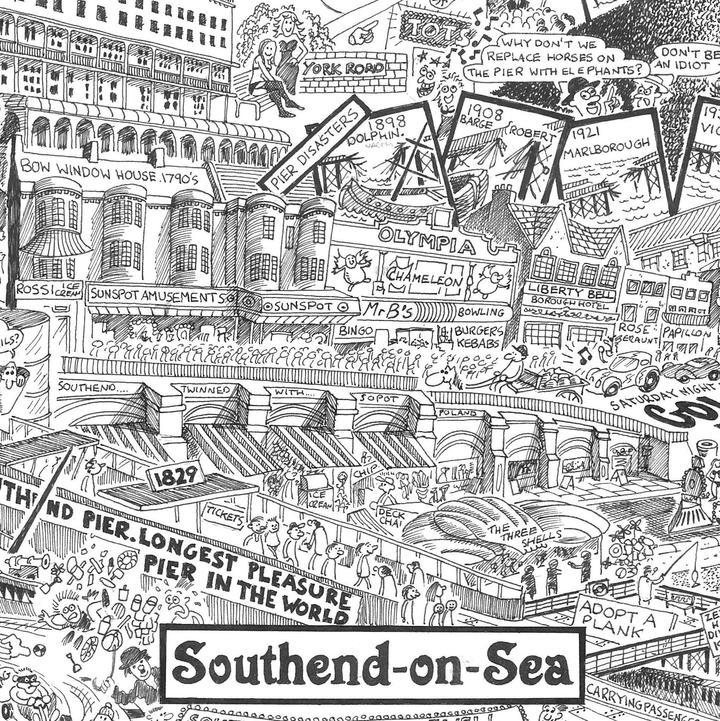 Southend Illustrated History print