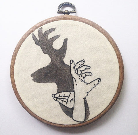 Stag hand shadow puppet - Wall hanging