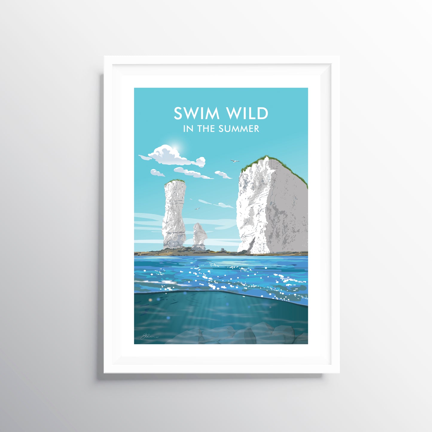 Swim Wild Travel Art Print