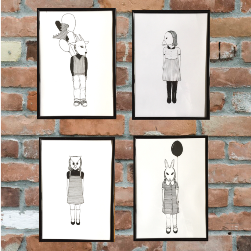 Creepy Kids Print - Set of 4