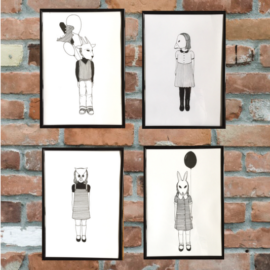 Creepy Kids Print - Set of 4