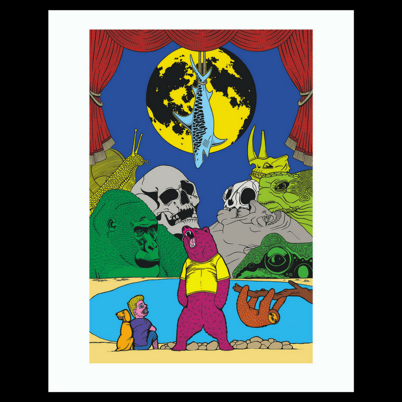 Yellow Moon II (Bear) print