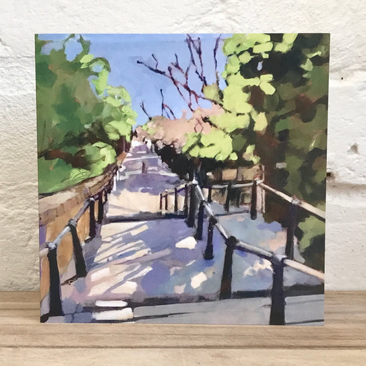 Leigh church steps card